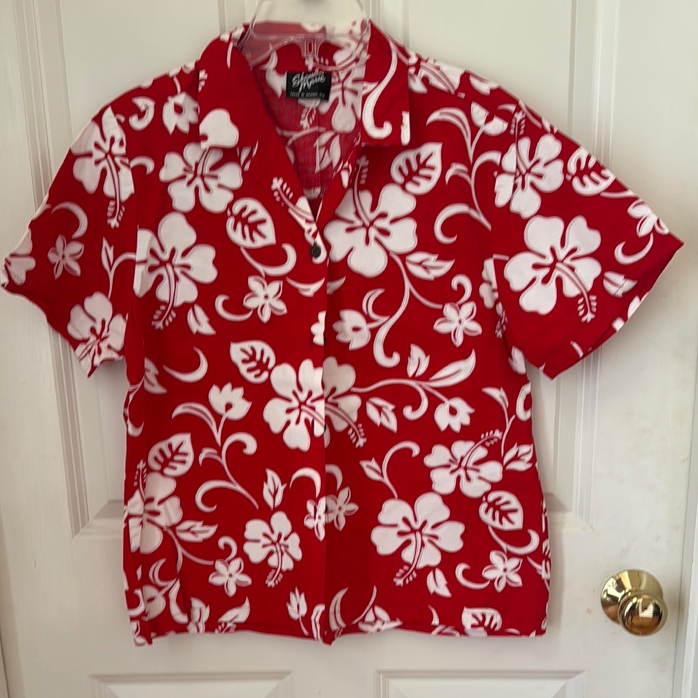 Maripe Red and White Floral Shirt A-2